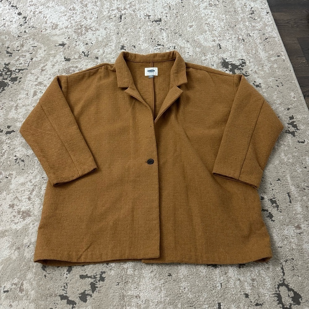 Old Navy Textured Blazer Jacket Orange Tan Size XL